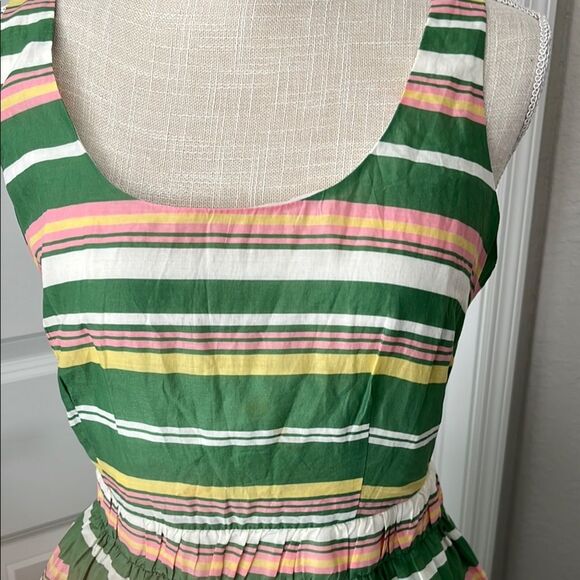 Boden Green & Cream Striped Sleeveless Sundress Pockets !NWOT SZ US 8 L - Picture 3 of 12